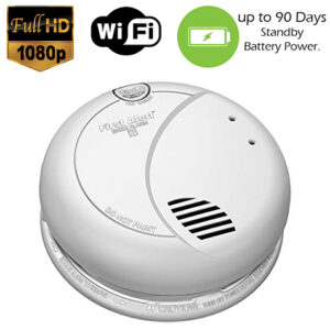 WiFi Smoke Detector HD Spy Cam 90 Days Battery Powered